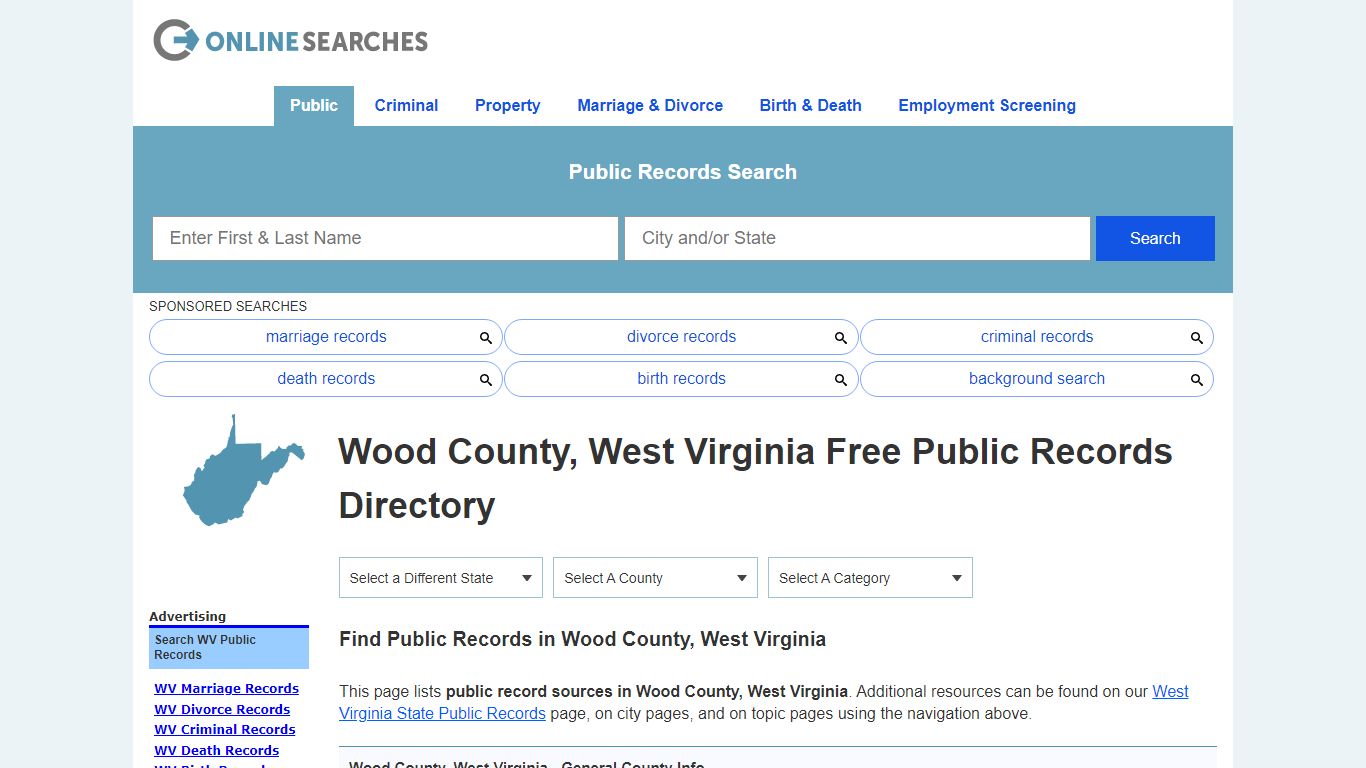 Wood County, West Virginia Public Records Directory
