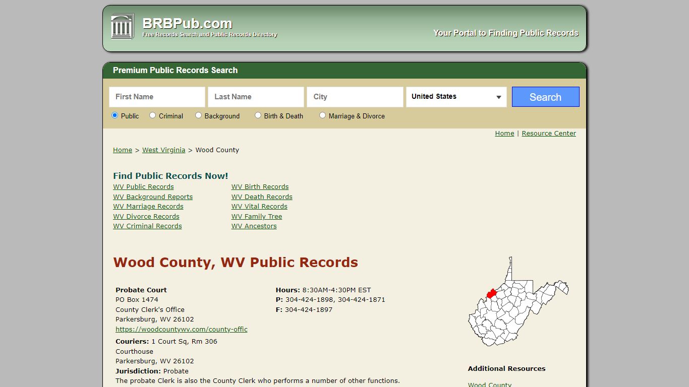 Wood County, WV Public Records - BRB Pub